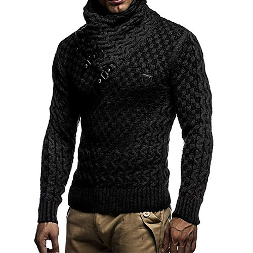 

Men's Solid Colored Long Sleeve EU / US Size Pullover Sweater Jumper, Turtleneck Winter Black / White / Dark Gray US32 / UK32 / EU40 / US34 / UK34 / EU42 / US36 / UK36 / EU44