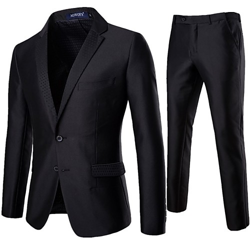 Tuxedos Standard Fit Notch Single Breasted Two-buttons Polyester Solid Colored
Tuxedos Standard Fit Notch Single Breasted Two-buttons Polyester Solid Colored
