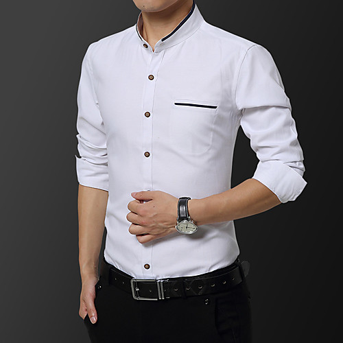 Men's Shirt Solid Colored Print Long Sleeve Casual / Daily Tops Basic White Navy Blue Gray
Men's Shirt Solid Colored Print Long Sleeve Casual / Daily Tops Basic White Navy Blue Gray