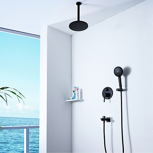 Black Shower Faucet - Contemporary Wall Installation Ceramic Valve Bath Shower Mixer Taps
Black Shower Faucet - Contemporary Wall Installation Ceramic Valve Bath Shower Mixer Taps