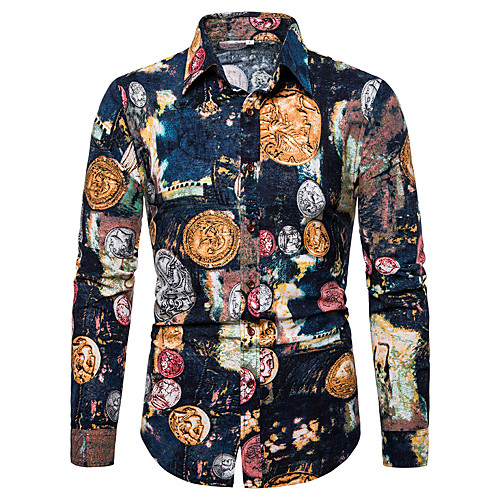 Men's Plus Size Geometric Graphic Print Shirt - Cotton Linen Basic Boho Holiday Going out Casual / Daily Classic Collar Rainbow / Long Sleeve / Beach
Men's Plus Size Geometric Graphic Print Shirt - Cotton Linen Basic Boho Holiday Going out Casual / Daily Classic Collar Rainbow / Long Sleeve / Beach