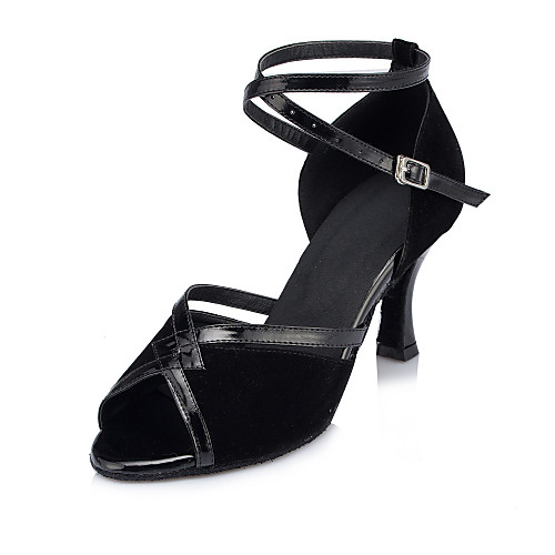 Women's Dance Shoes Suede Latin Shoes Buckle Heel Thick Heel Customizable Black / Red
Women's Dance Shoes Suede Latin Shoes Buckle Heel Thick Heel Customizable Black / Red