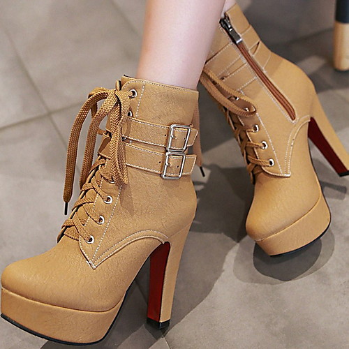 Women's Boots Block Heel Boots Pumps Round Toe Booties Ankle Boots Vintage British Daily PU Bowknot Lace-up Solid Colored Winter Black Yellow Brown / Booties / Ankle Boots / Booties / Ankle Boots
Women's Boots Block Heel Boots Pumps Round Toe Booties Ankle Boots Vintage British Daily PU Bowknot Lace-up Solid Colored Winter Black Yellow Brown / Booties / Ankle Boots / Booties / Ankle Boots
