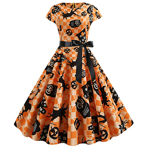 Pumpkin Dress Adults Women's Vintage Vacation Dress Halloween Halloween Festival / Holiday Polyster Orange Women's Easy Carnival Costumes
Pumpkin Dress Adults Women's Vintage Vacation Dress Halloween Halloween Festival / Holiday Polyster Orange Women's Easy Carnival Costumes