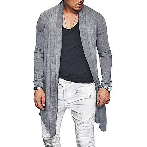 

Men's Solid Colored Long Sleeve EU / US Size Cardigan Sweater Jumper, Off Shoulder Black / Navy Blue / Gray US36 / UK36 / EU44 / US38 / UK38 / EU46 / US40 / UK40 / EU48