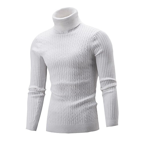 

Men's Solid Colored Long Sleeve Pullover Sweater Jumper, Turtleneck Fall / Winter Wine / White / Black US32 / UK32 / EU40 / US34 / UK34 / EU42 / US36 / UK36 / EU44