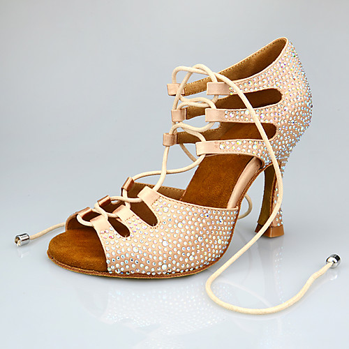 Women's Latin Shoes Heel Glitter Crystal / Rhinestone Flared Heel Black Almond Lace-up
Women's Latin Shoes Heel Glitter Crystal / Rhinestone Flared Heel Black Almond Lace-up
