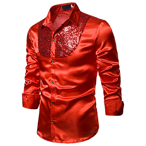 Men's Solid Colored Blue Sequins Shirt Basic Sexy Party Evening Club Classic Collar White / Black / Purple / Red / Gold / Navy Blue / Long Sleeve
Men's Solid Colored Blue Sequins Shirt Basic Sexy Party Evening Club Classic Collar White / Black / Purple / Red / Gold / Navy Blue / Long Sleeve