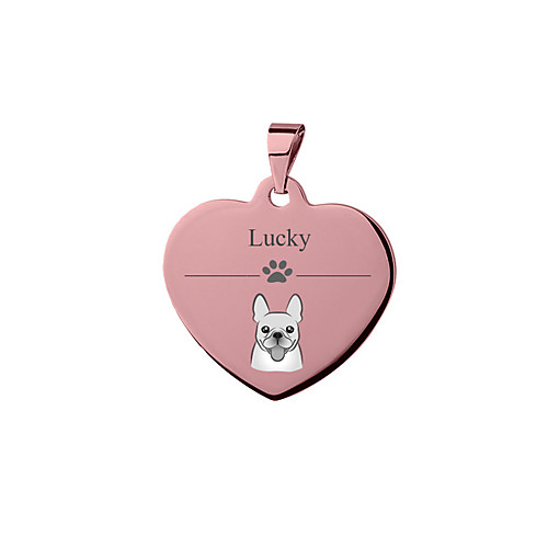 Personalized Customized Bulldog Dog Tags Classic Gift Daily Heart Shape 1pcs Silver Blushing Pink Yellow / Laser Engraving
Personalized Customized Bulldog Dog Tags Classic Gift Daily Heart Shape 1pcs Silver Blushing Pink Yellow / Laser Engraving