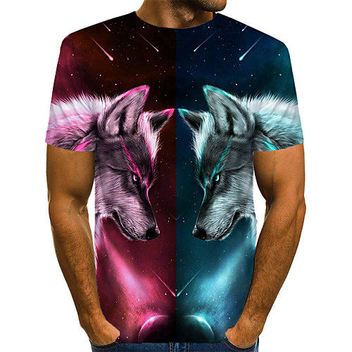 Men's T shirt Color Block 3D Animal Print Short Sleeve Going out Tops Streetwear Exaggerated Rainbow
Men's T shirt Color Block 3D Animal Print Short Sleeve Going out Tops Streetwear Exaggerated Rainbow