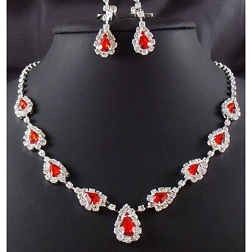 Women's Drop Earrings Choker Necklace Pendant Necklace Classic Pear Stylish Unique Design Silver Plated Earrings Jewelry Red For Wedding Party Holiday 1 set / Bridal Jewelry Sets
Women's Drop Earrings Choker Necklace Pendant Necklace Classic Pear Stylish Unique Design Silver Plated Earrings Jewelry Red For Wedding Party Holiday 1 set / Bridal Jewelry Sets