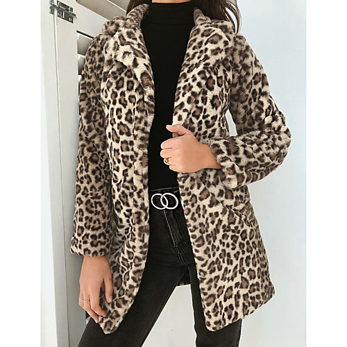 Women's Daily Fall & Winter Regular Coat, Leopard Straight Collar Long Sleeve Polyester / Spandex Gray / Khaki
Women's Daily Fall & Winter Regular Coat, Leopard Straight Collar Long Sleeve Polyester / Spandex Gray / Khaki