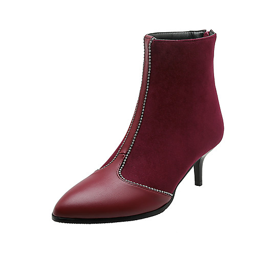 Women's Boots Kitten Heel Pointed Toe Beading Suede / PU(Polyurethane) Booties / Ankle Boots Vintage Fall & Winter Black / Burgundy / Party & Evening
Women's Boots Kitten Heel Pointed Toe Beading Suede / PU(Polyurethane) Booties / Ankle Boots Vintage Fall & Winter Black / Burgundy / Party & Evening