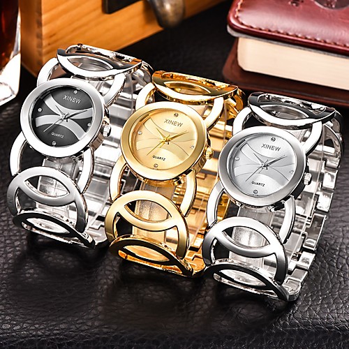

Women's Ladies Luxury Watches Bracelet Watch Gold Watch Quartz Stainless Steel Silver / Gold Casual Watch Analog Bangle Fashion Elegant - Gold Black Silver One Year Battery Life / SSUO 377