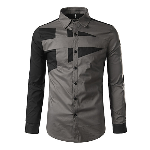 Men's Shirt Color Block Patchwork Long Sleeve Daily Tops Basic White Black Gray
Men's Shirt Color Block Patchwork Long Sleeve Daily Tops Basic White Black Gray