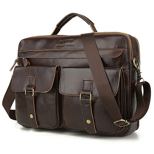 Men's Bags Cowhide Shoulder Messenger Bag Laptop Bag Briefcase Belt Zipper Solid Color Daily Outdoor Handbags Black Brown
Men's Bags Cowhide Shoulder Messenger Bag Laptop Bag Briefcase Belt Zipper Solid Color Daily Outdoor Handbags Black Brown