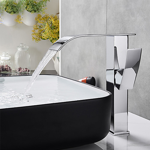 Bathroom Sink Faucet - Waterfall Chrome Centerset One Hole / Single Handle One HoleBath Taps
Bathroom Sink Faucet - Waterfall Chrome Centerset One Hole / Single Handle One HoleBath Taps