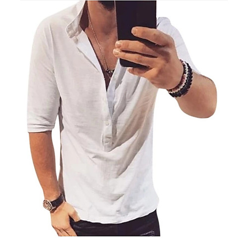 Men's Graphic Solid Colored T-shirt Daily V Neck White / Black / Khaki / Gray / Short Sleeve
Men's Graphic Solid Colored T-shirt Daily V Neck White / Black / Khaki / Gray / Short Sleeve