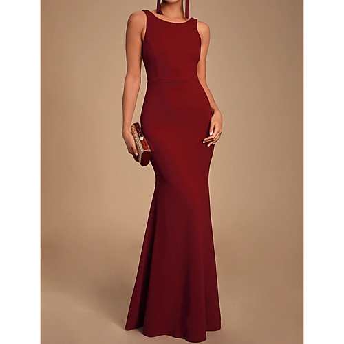 Mermaid / Trumpet Elegant Prom Dress Jewel Neck Sleeveless Floor Length Spandex with Draping 2021
Mermaid / Trumpet Elegant Prom Dress Jewel Neck Sleeveless Floor Length Spandex with Draping 2021