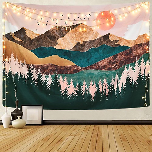 

Mountain Tapestry Forest Tree Tapestry Sunset Tapestry Nature Landscape Tapestry Wall Hanging For Room