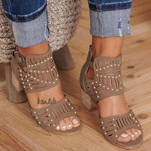 Women's Sandals Cowboy Western Boots Block Heel Round Toe Block Heel Sandals Casual Vintage Daily PU Beading Solid Colored Black Blue Khaki
Women's Sandals Cowboy Western Boots Block Heel Round Toe Block Heel Sandals Casual Vintage Daily PU Beading Solid Colored Black Blue Khaki