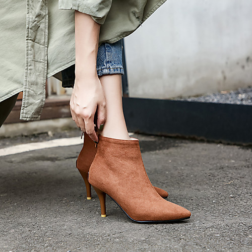 Women's Boots Fashion Boots Stiletto Heel Pointed Toe Booties Ankle Boots Minimalism Daily Party & Evening Suede Solid Colored Black Green Brown / Booties / Ankle Boots
Women's Boots Fashion Boots Stiletto Heel Pointed Toe Booties Ankle Boots Minimalism Daily Party & Evening Suede Solid Colored Black Green Brown / Booties / Ankle Boots