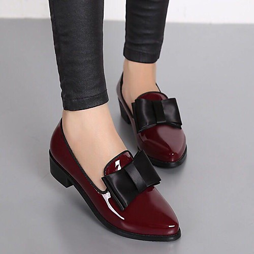 Women's Loafers & Slip-Ons Spring & Fall / Spring & Summer Low Heel Pointed Toe Sweet British Daily Office & Career Bowknot Solid Colored Patent Leather Black / Burgundy
Women's Loafers & Slip-Ons Spring & Fall / Spring & Summer Low Heel Pointed Toe Sweet British Daily Office & Career Bowknot Solid Colored Patent Leather Black / Burgundy