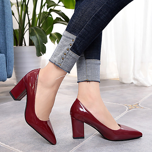 Women's Heels Chunky Heel Pointed Toe Office & Career Rubber Black Red Burgundy
Women's Heels Chunky Heel Pointed Toe Office & Career Rubber Black Red Burgundy