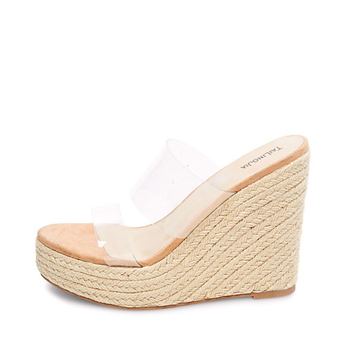 Women's Slippers & Flip-Flops Wedge Heel Open Toe Suede / PVC Sweet / British Fall / Spring & Summer Light Brown
Women's Slippers & Flip-Flops Wedge Heel Open Toe Suede / PVC Sweet / British Fall / Spring & Summer Light Brown