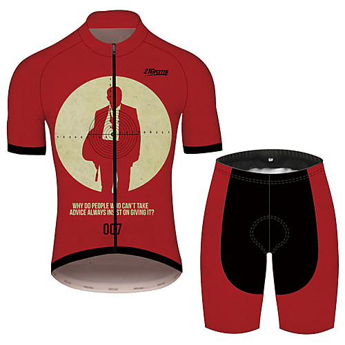 21Grams James Bond Men's Short Sleeve Cycling Jersey with Shorts - Black / Red Bike Clothing Suit Breathable Quick Dry Anatomic Design Sports 100% Polyester Mountain Bike MTB Clothing Apparel
21Grams James Bond Men's Short Sleeve Cycling Jersey with Shorts - Black / Red Bike Clothing Suit Breathable Quick Dry Anatomic Design Sports 100% Polyester Mountain Bike MTB Clothing Apparel