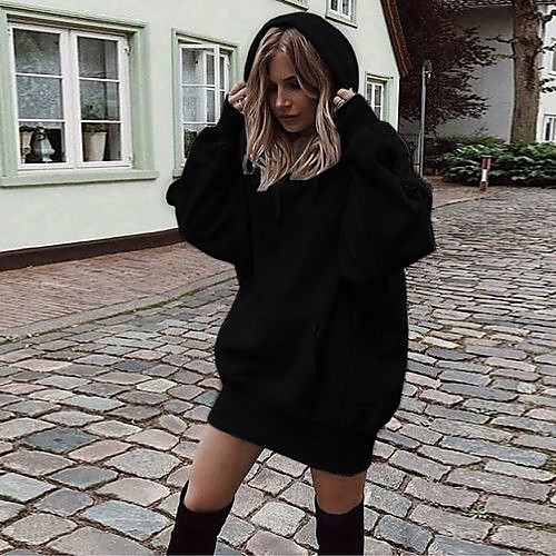 Women's Pullover Hoodie Sweatshirt Plain Front Pocket Daily Casual Hoodies Sweatshirts Loose Long Black Wine Gray
Women's Pullover Hoodie Sweatshirt Plain Front Pocket Daily Casual Hoodies Sweatshirts Loose Long Black Wine Gray