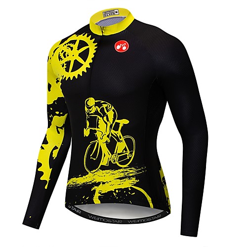 21Grams Novelty Gear Men's Long Sleeve Cycling Jersey - Black / Yellow Bike Jersey Top UV Resistant Breathable Moisture Wicking Sports Winter Fleece Polyester Elastane Mountain Bike MTB Road Bike
21Grams Novelty Gear Men's Long Sleeve Cycling Jersey - Black / Yellow Bike Jersey Top UV Resistant Breathable Moisture Wicking Sports Winter Fleece Polyester Elastane Mountain Bike MTB Road Bike