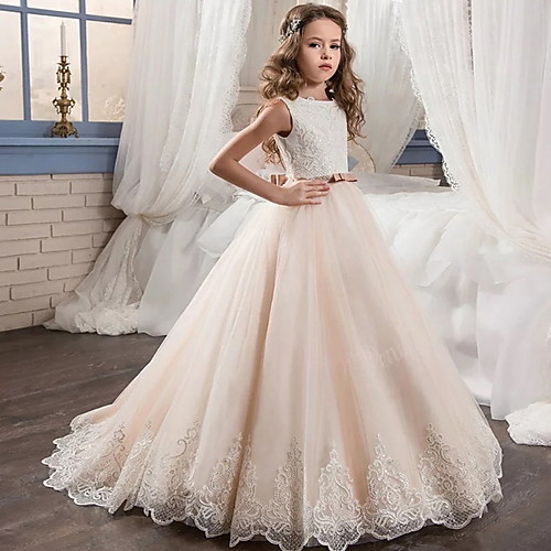 Ball Gown Floor Length Party / Wedding Flower Girl Dresses - Tulle Sleeveless Jewel Neck with Ruching
Ball Gown Floor Length Party / Wedding Flower Girl Dresses - Tulle Sleeveless Jewel Neck with Ruching