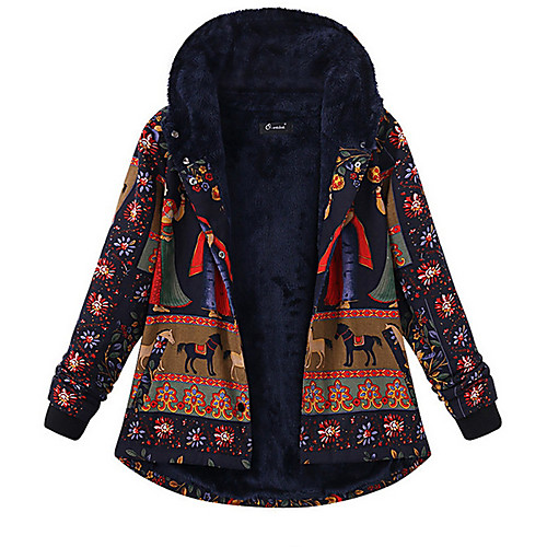 Women's Daily Plus Size Regular Coat, Geometric Hooded Long Sleeve Polyester Black / Navy Blue
Women's Daily Plus Size Regular Coat, Geometric Hooded Long Sleeve Polyester Black / Navy Blue