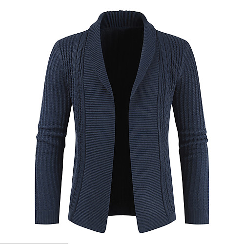 

Men's Solid Colored Long Sleeve EU / US Size Cardigan Sweater Jumper, Shawl Lapel Spring / Winter Black / Navy Blue / Gray US32 / UK32 / EU40 / US34 / UK34 / EU42 / US36 / UK36 / EU44