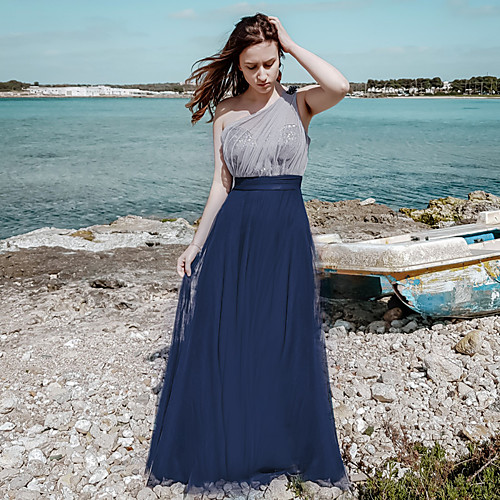 A-Line Elegant Sparkle & Shine Prom Dress One Shoulder Sleeveless Floor Length Tulle Sequined with Sequin 2021
A-Line Elegant Sparkle & Shine Prom Dress One Shoulder Sleeveless Floor Length Tulle Sequined with Sequin 2021