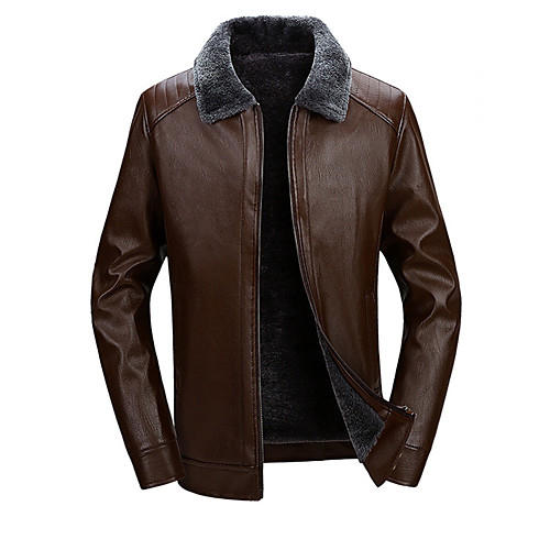 Men's Solid Colored Winter Faux Leather Jacket Regular Daily Long Sleeve PU Coat Tops Black
Men's Solid Colored Winter Faux Leather Jacket Regular Daily Long Sleeve PU Coat Tops Black