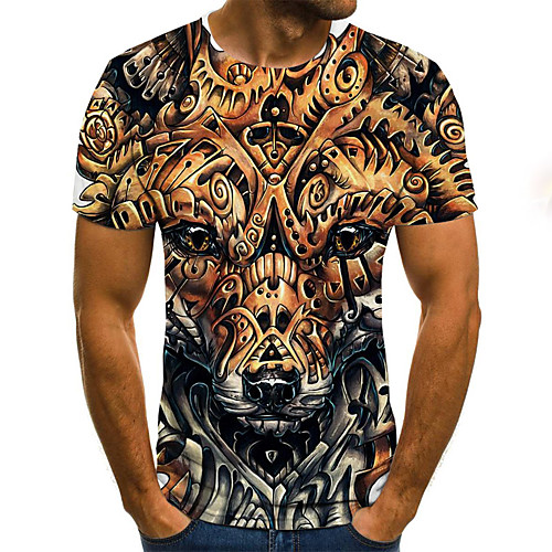 Men's Plus Size Geometric 3D Wolf Pleated Print T-shirt Street chic Weekend Round Neck Gold / Summer / Short Sleeve / Animal
Men's Plus Size Geometric 3D Wolf Pleated Print T-shirt Street chic Weekend Round Neck Gold / Summer / Short Sleeve / Animal