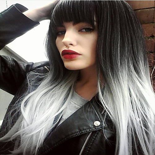 Synthetic Wig Straight Rihanna Neat Bang Wig Ombre Long Black / Grey Black / Green Black / Pink Synthetic Hair 24 inch Women's Odor Free Fashionable Design Adjustable Ombre / Heat Resistant
Synthetic Wig Straight Rihanna Neat Bang Wig Ombre Long Black / Grey Black / Green Black / Pink Synthetic Hair 24 inch Women's Odor Free Fashionable Design Adjustable Ombre / Heat Resistant
