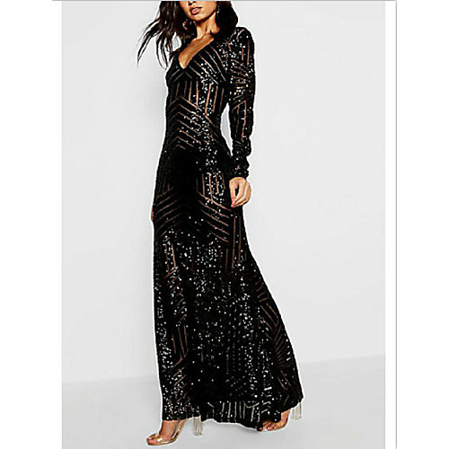 A-Line Elegant Formal Evening Dress V Neck Long Sleeve Floor Length Lace with Sequin 2021
A-Line Elegant Formal Evening Dress V Neck Long Sleeve Floor Length Lace with Sequin 2021