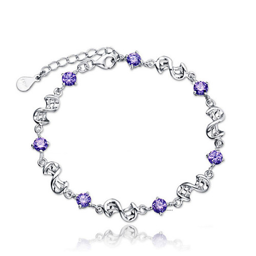 Women's Bracelet Classic Mini Fashion Silver-Plated Bracelet Jewelry White / Purple For Daily
Women's Bracelet Classic Mini Fashion Silver-Plated Bracelet Jewelry White / Purple For Daily