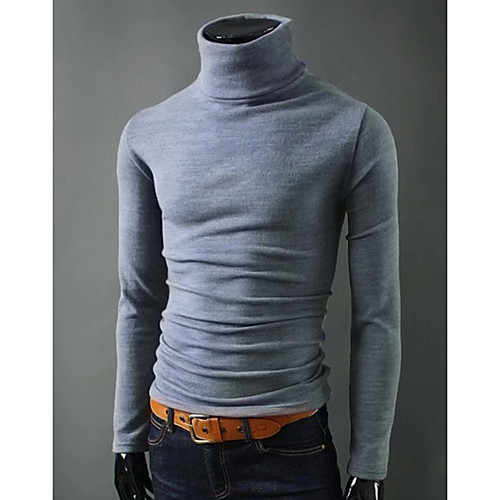 

Men's Solid Colored Long Sleeve Pullover Sweater Jumper, Turtleneck Black / Wine / Light gray US32 / UK32 / EU40 / US34 / UK34 / EU42 / US36 / UK36 / EU44