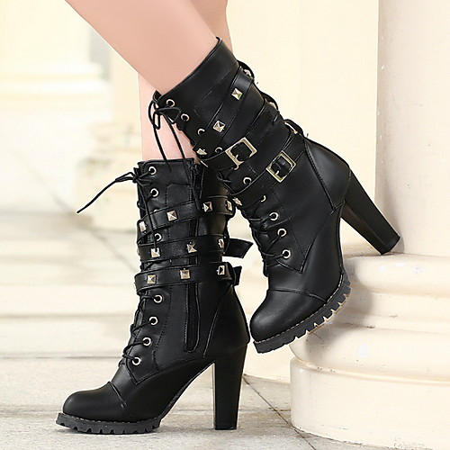 Women's Boots Block Heel Boots Chunky Heel Round Toe Mid Calf Boots Classic Punk & Gothic Daily PU Rivet Buckle Solid Colored Black Brown / Mid-Calf Boots
Women's Boots Block Heel Boots Chunky Heel Round Toe Mid Calf Boots Classic Punk & Gothic Daily PU Rivet Buckle Solid Colored Black Brown / Mid-Calf Boots