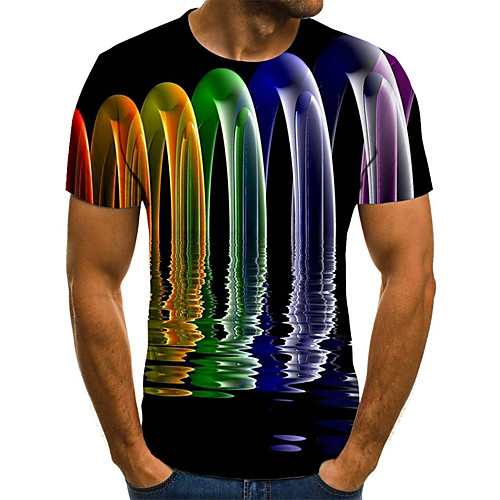 Men's T shirt Graphic Geometric 3D Plus Size Pleated Print Short Sleeve Weekend Tops Streetwear Rainbow
Men's T shirt Graphic Geometric 3D Plus Size Pleated Print Short Sleeve Weekend Tops Streetwear Rainbow