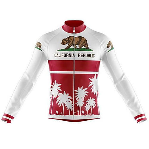 21Grams California Republic Men's Long Sleeve Cycling Jersey - Red / White Bike Jersey Top Thermal / Warm UV Resistant Breathable Sports Winter 100% Polyester Mountain Bike MTB Road Bike Cycling
21Grams California Republic Men's Long Sleeve Cycling Jersey - Red / White Bike Jersey Top Thermal / Warm UV Resistant Breathable Sports Winter 100% Polyester Mountain Bike MTB Road Bike Cycling
