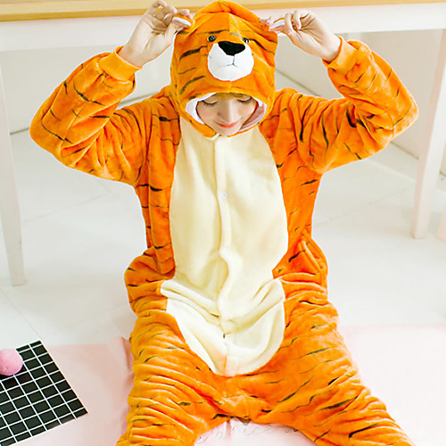 Adults' Kigurumi Pajamas Tiger Onesie Pajamas Flannelette Orange Cosplay For Men and Women Animal Sleepwear Cartoon Festival / Holiday Costumes
Adults' Kigurumi Pajamas Tiger Onesie Pajamas Flannelette Orange Cosplay For Men and Women Animal Sleepwear Cartoon Festival / Holiday Costumes