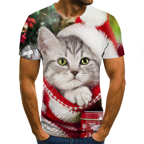 Men's Plus Size Geometric 3D Cat Pleated Print T-shirt Street chic Weekend Round Neck Red / Summer / Short Sleeve / Animal
Men's Plus Size Geometric 3D Cat Pleated Print T-shirt Street chic Weekend Round Neck Red / Summer / Short Sleeve / Animal