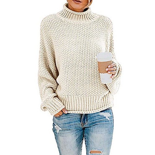 Women's Basic Knitted Braided Solid Color Plain Pullover Long Sleeve Sweater Cardigans Turtleneck Fall Winter White Black Red
Women's Basic Knitted Braided Solid Color Plain Pullover Long Sleeve Sweater Cardigans Turtleneck Fall Winter White Black Red