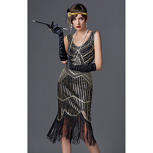 The Great Gatsby Charleston Retro Vintage Roaring 20s 1920s Cocktail Dress Vintage Dress Flapper Dress Prom Dresses Women's Adults' Sequins Polyester Costume Golden / Black / Red Vintage Cosplay
The Great Gatsby Charleston Retro Vintage Roaring 20s 1920s Cocktail Dress Vintage Dress Flapper Dress Prom Dresses Women's Adults' Sequins Polyester Costume Golden / Black / Red Vintage Cosplay