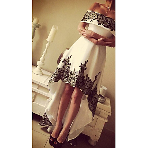 A-Line Sexy Holiday Cocktail Party Dress Off Shoulder Short Sleeve Asymmetrical Chiffon with Appliques 2021
A-Line Sexy Holiday Cocktail Party Dress Off Shoulder Short Sleeve Asymmetrical Chiffon with Appliques 2021